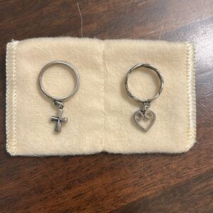 Set of two James Avery rings with charms